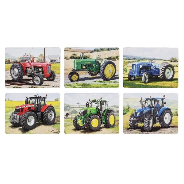 Tractors Then/now Placemats Set Of 6