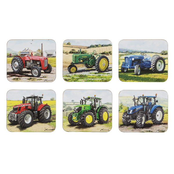 Tractors Then/now Coasters Set Of 6