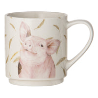 FARMYARD FACES STACKABLE 4PK MUG