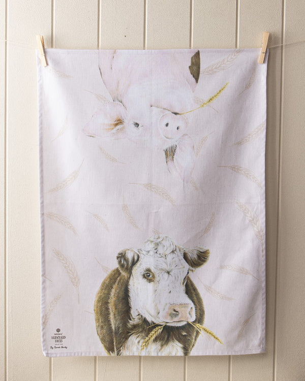 FARMYARD FACES 2PK TEATOWELS