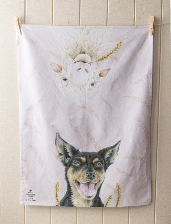 FARMYARD FACES 2PK TEATOWELS