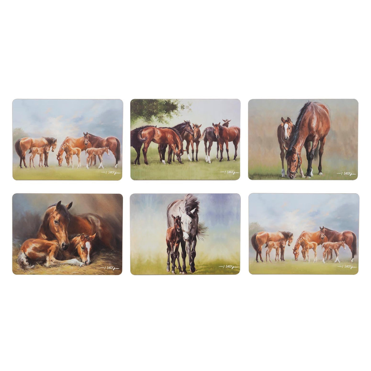 MARES & FOALS ASSORTED 6PK PLACEMAT