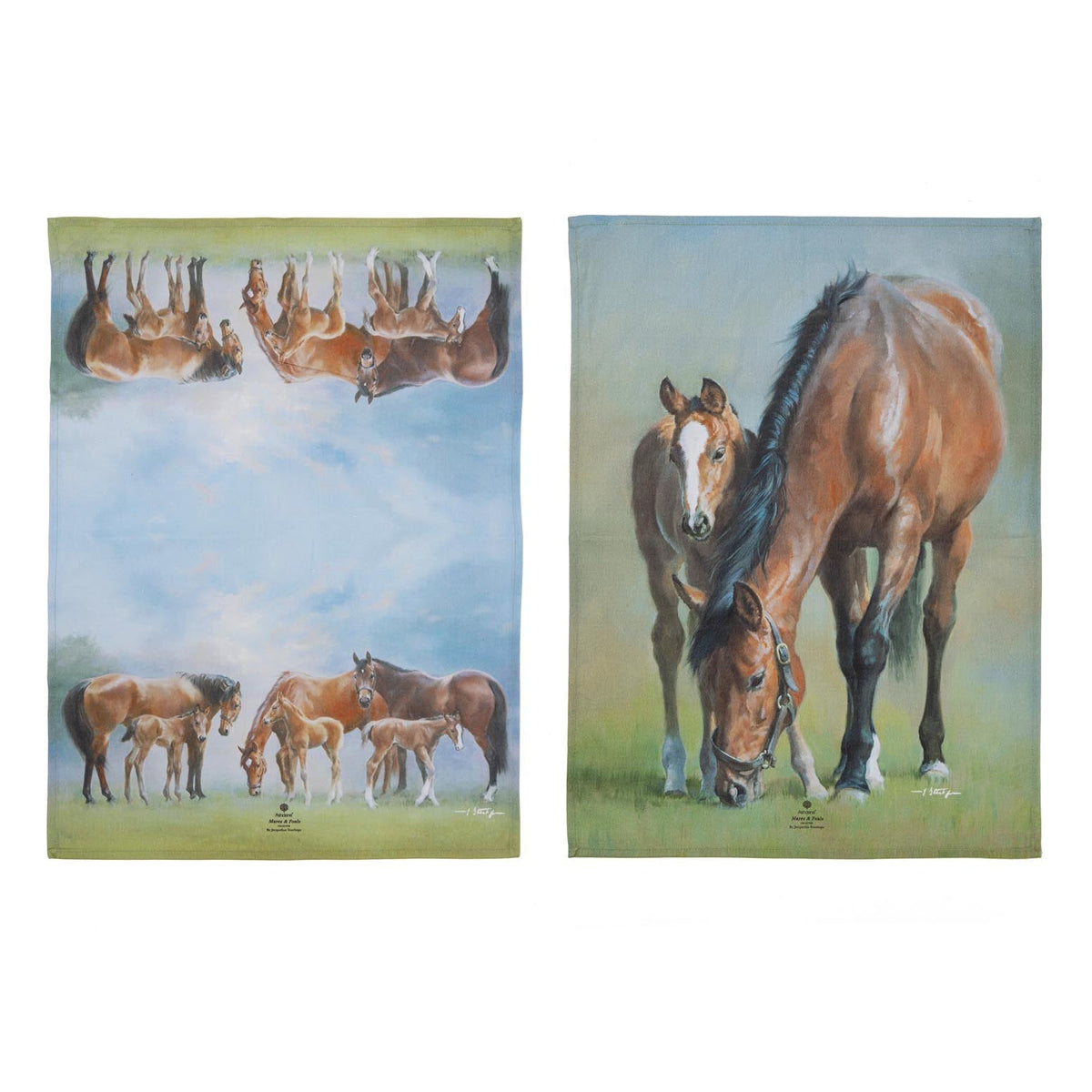 MARES & FOALS 2PK TEATOWELS 