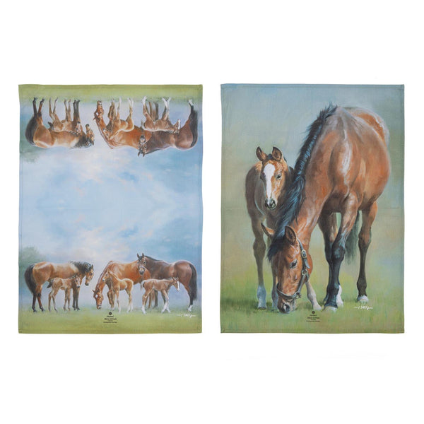 MARES & FOALS 2PK TEATOWELS 