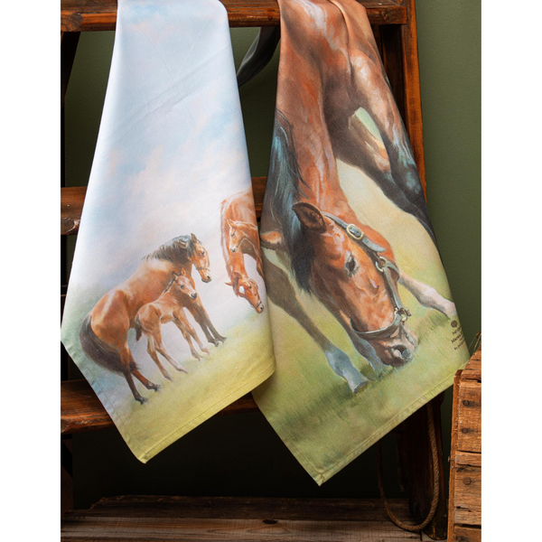 MARES & FOALS 2PK TEATOWELS 
