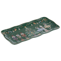 CHRISTMAS WONDERLAND GREEN RECTANGLE PLATE 