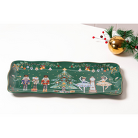CHRISTMAS WONDERLAND GREEN RECTANGLE PLATE 