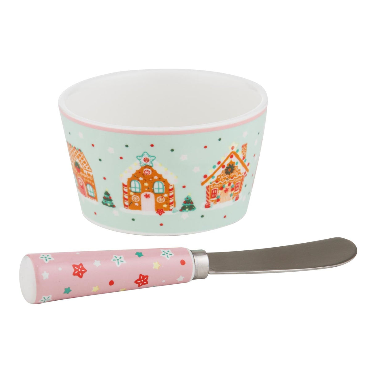 DASHER GINGERBREAD BOWL AND SPREADER SET 