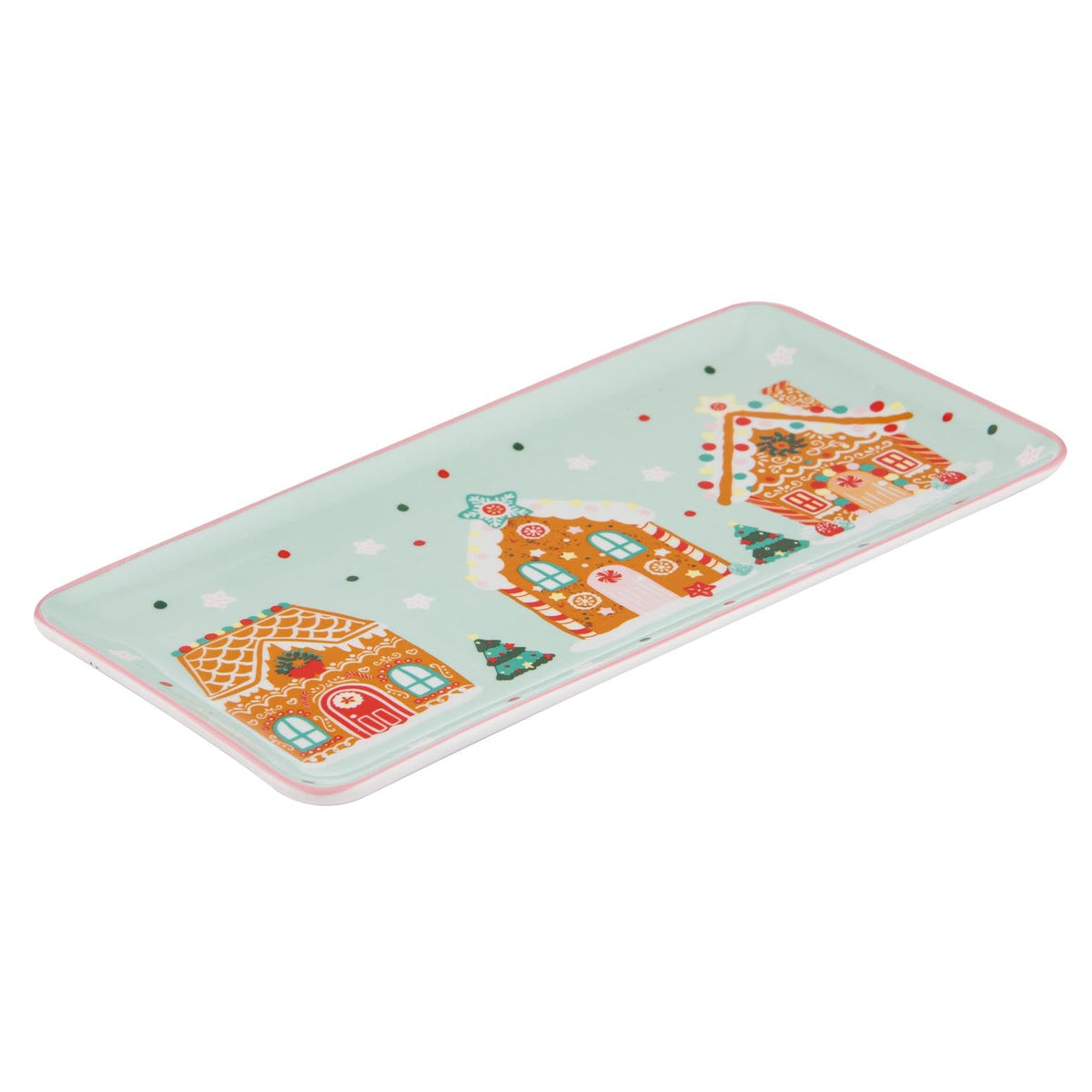 DASHER GINGERBREAD RECTANGULAR PLATTER 
