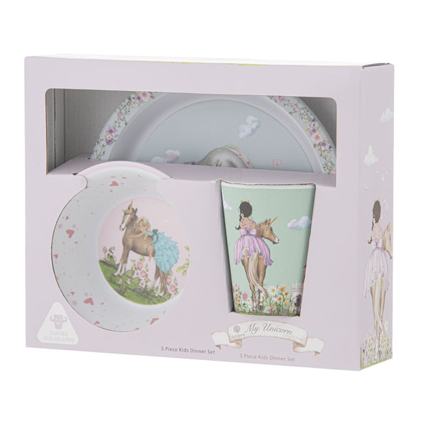 My Unicorn 3 Piece Kids Dinner Set 