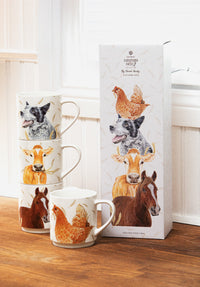 Farmyard Faces 2 Stackable 4pk Mugs