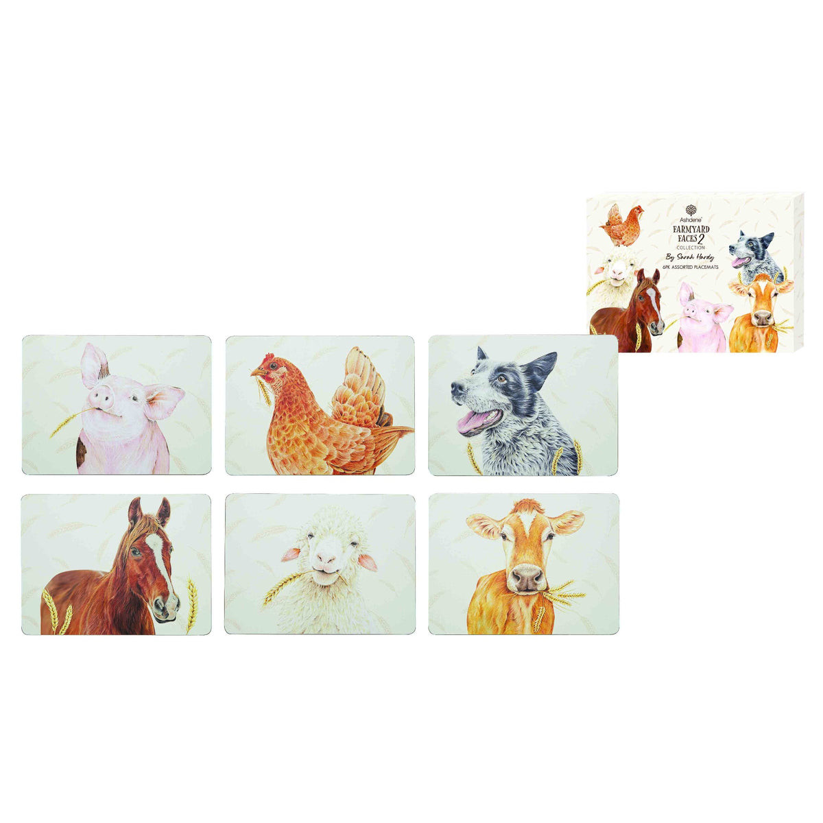 Farmyard Faces 2 6pk Placemats