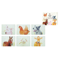 Farmyard Faces 2 6pk Coaster