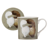 Kim's Cats Double Puff Mug & Coaster Set