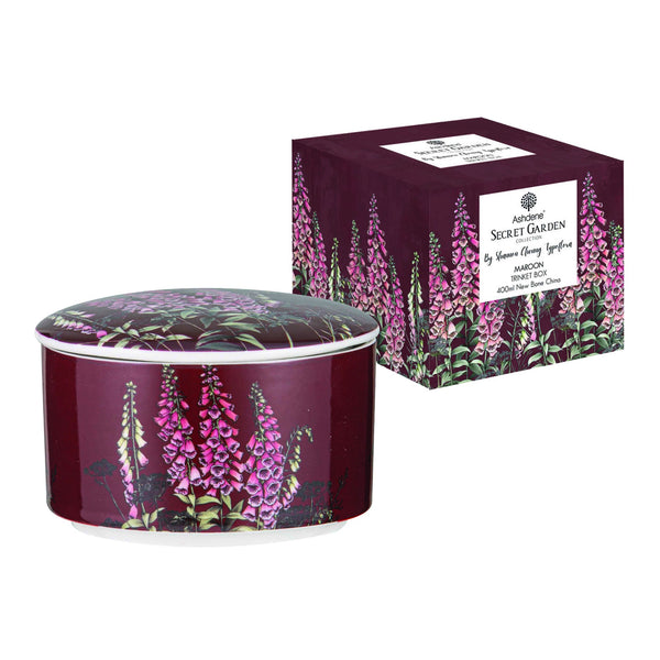 Secret Garden Maroon Trinket Box