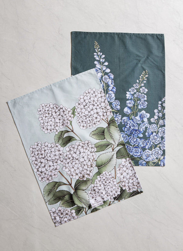 Secret Garden Blue 2pk Kitchen Teatowels