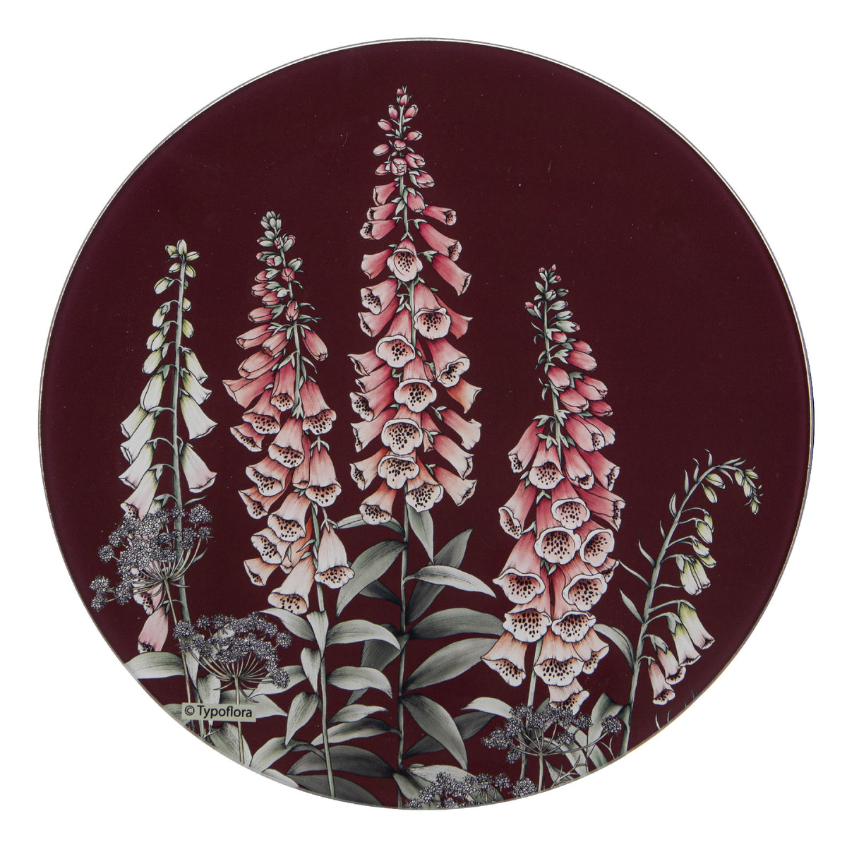Secret Garden Round Maroon Surface Saver