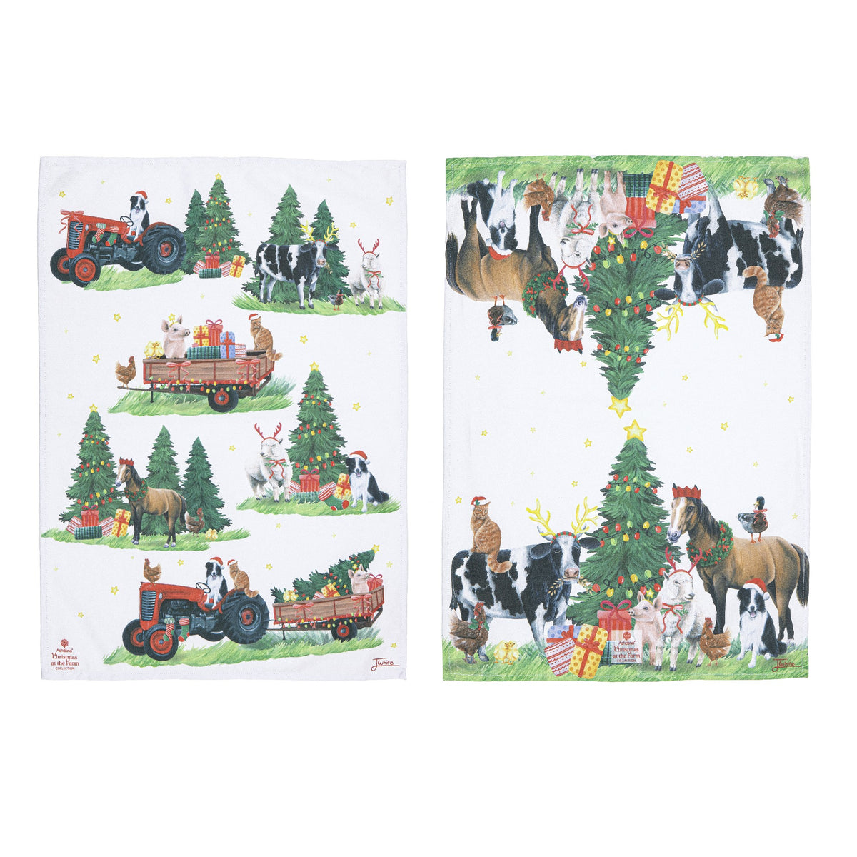 Christmas At The Farm 2pk Teatowels 
