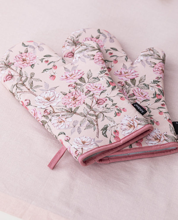 Raspberry Rose 2pk Oven Mitts