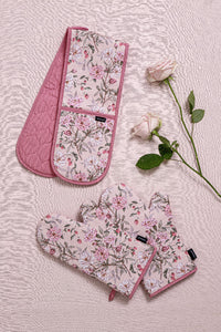 Raspberry Rose Double Oven Mitt