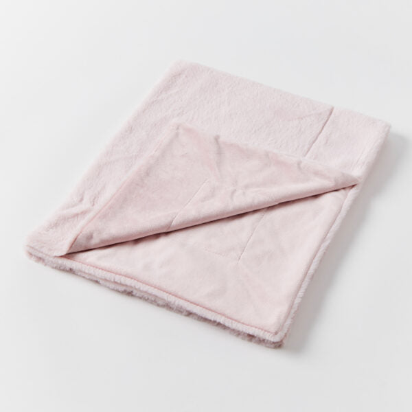 Jiggle & Giggle Inka Faux Fur Baby Blanket - Pale Pink 