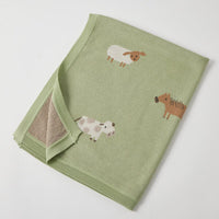 Jiggle & Giggle Barnyard Buddies Knitted Baby Blanket