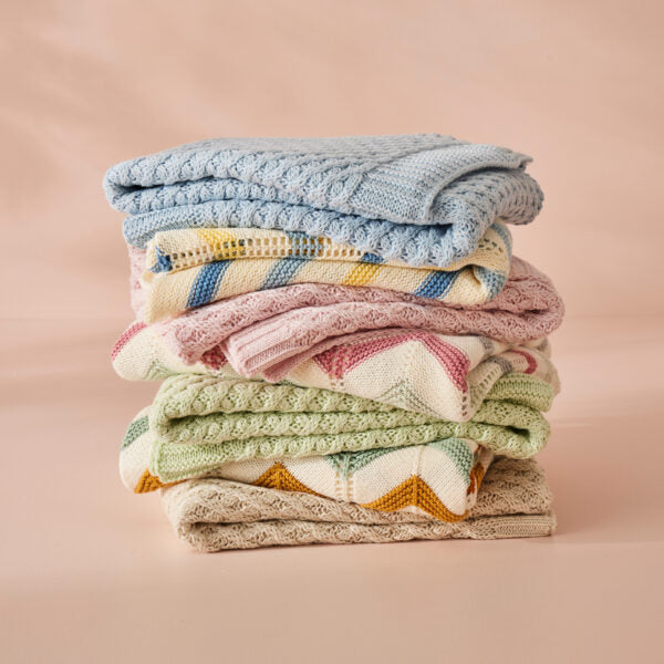Baby Green Basket Weave Knit Blanket