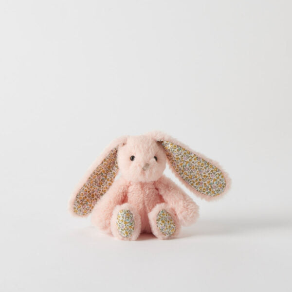 Jiggle And Giggle Floral Peach Bunny Rattle