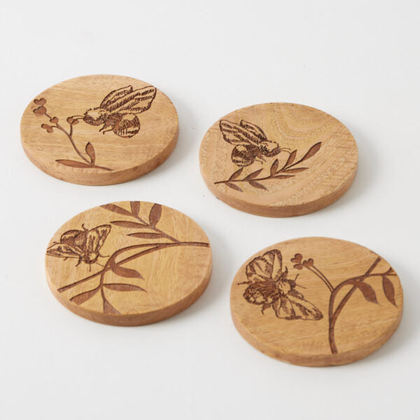 Botanical Buzz Set Of 4 Coasters