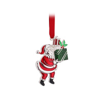 Christmas Decoration Metal Hanging Santa With Gift Box 