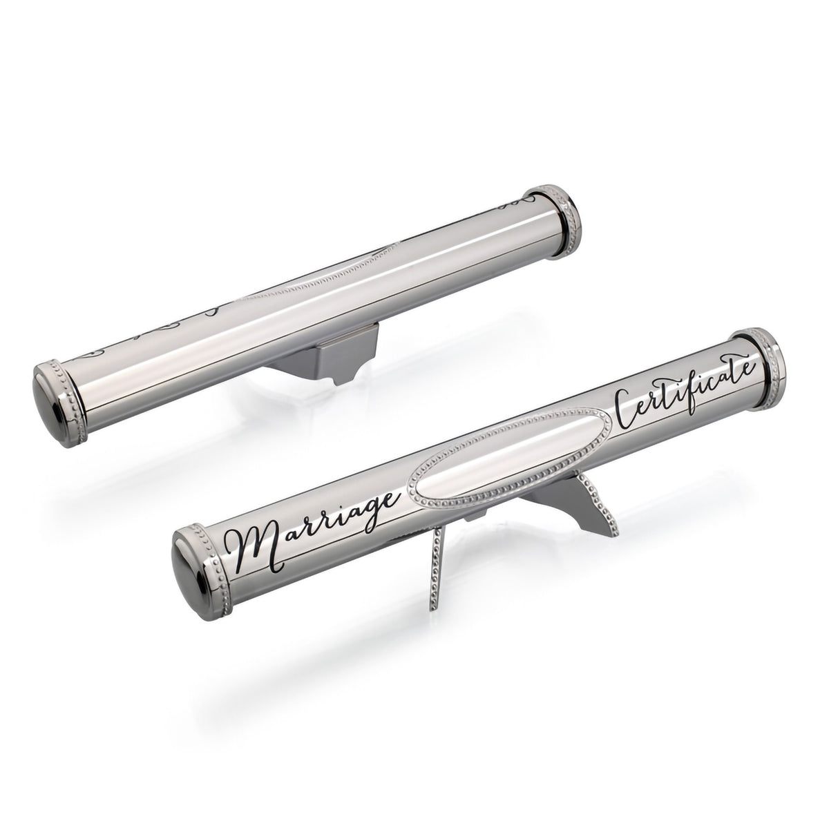 Marriage Certificate Holder With Stand Silver