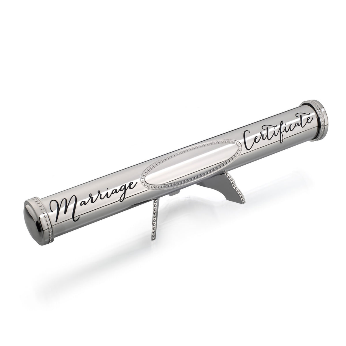 Marriage Certificate Holder With Stand Silver