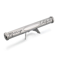 Marriage Certificate Holder With Stand Silver