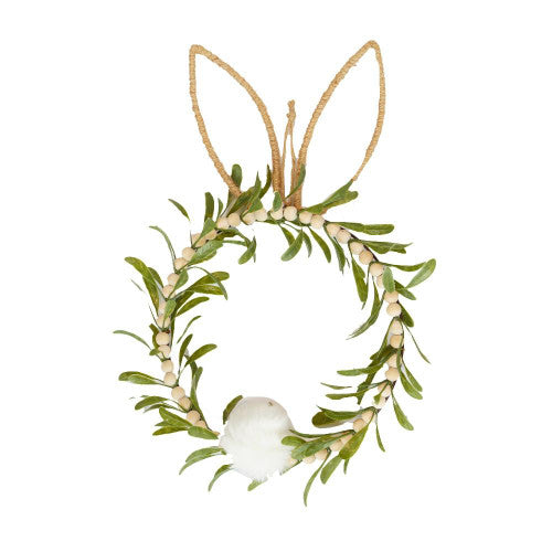 Bead Wood Bunny Easter Wreath 45cm