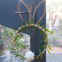 Bead Wood Bunny Easter Wreath 45cm