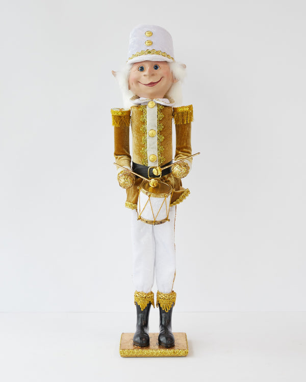 CHRISTMAS ELF SOLDIER GOLD/WHITE 45CM