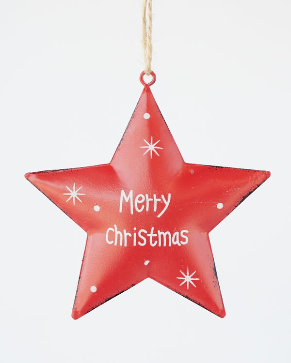 CHRISTMAS DECORATION STAR MERRY CHRISTMAS RED 