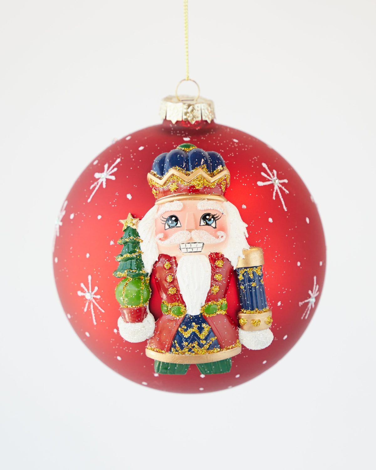 NUTCRACKER BAUBLE RED 12CM