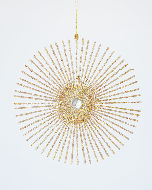 CHRISTMAS DECORATION RAYS ORNAMENT CHAMPAGNE 15CM