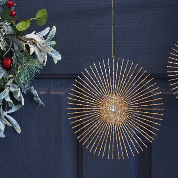 CHRISTMAS DECORATION RAYS ORNAMENT CHAMPAGNE 15CM