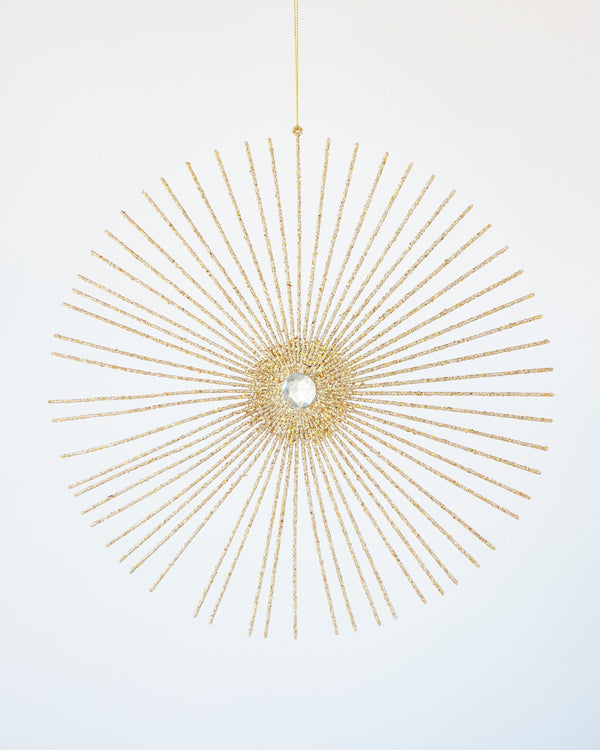 CHRISTMAS DECORATION RAYS ORNAMENT CHAMPAGNE 27.5CM 