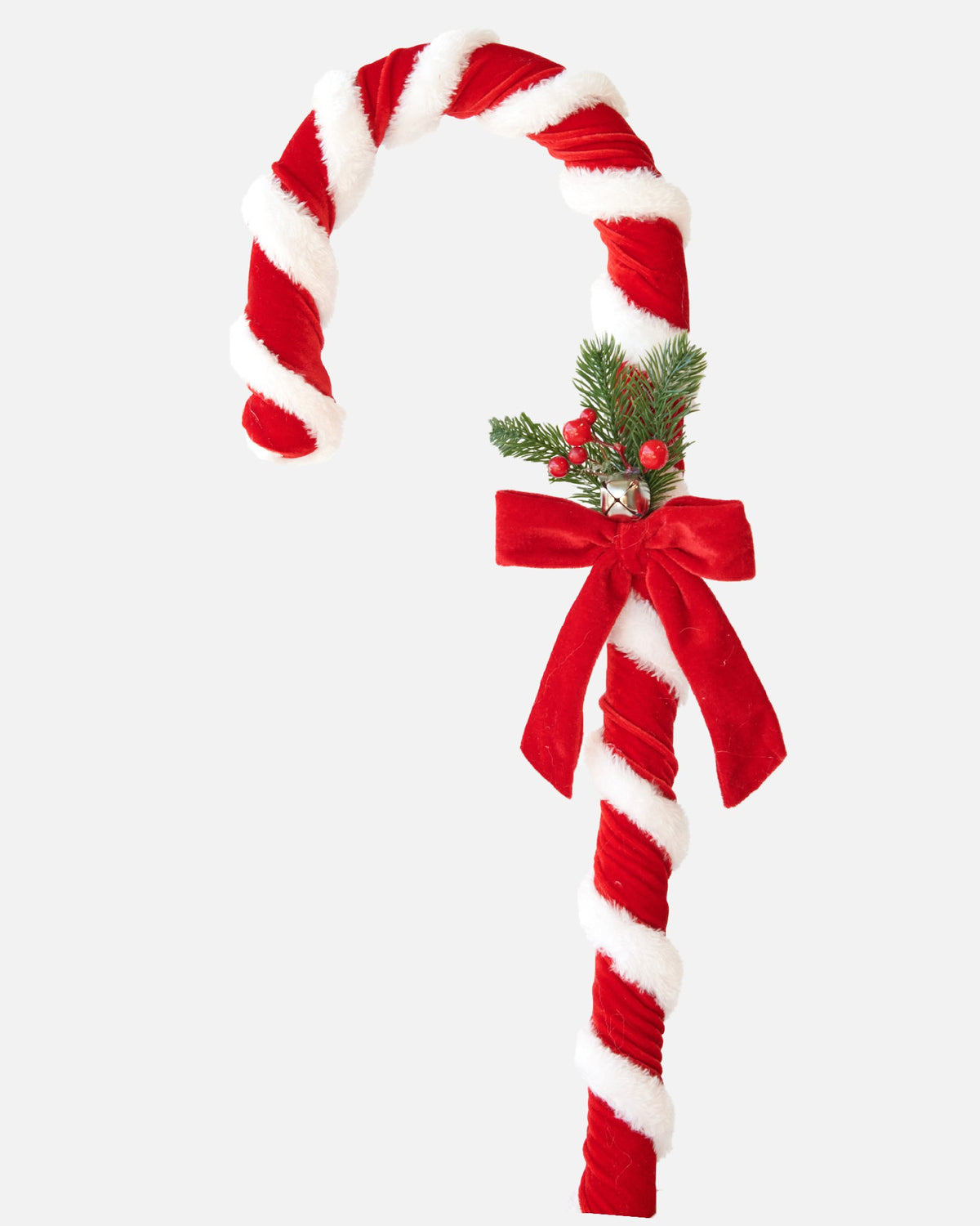 Christmas Candy Cane With Bow - Red/white 53cm