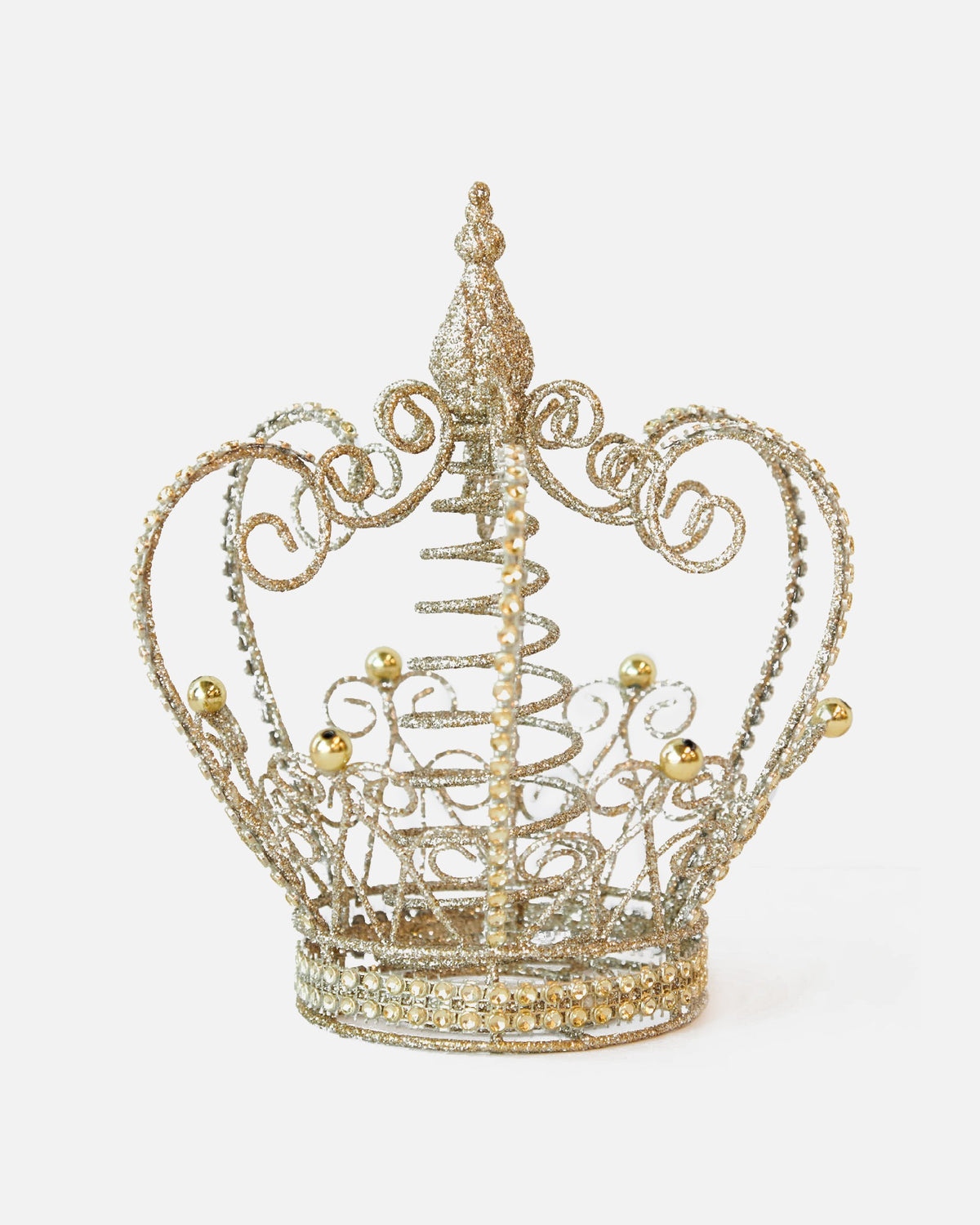 Christmas Tree Topper Crown Champagne 20cm