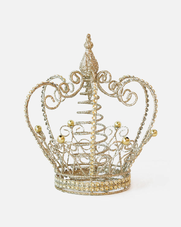 Christmas Tree Topper Crown Champagne 20cm