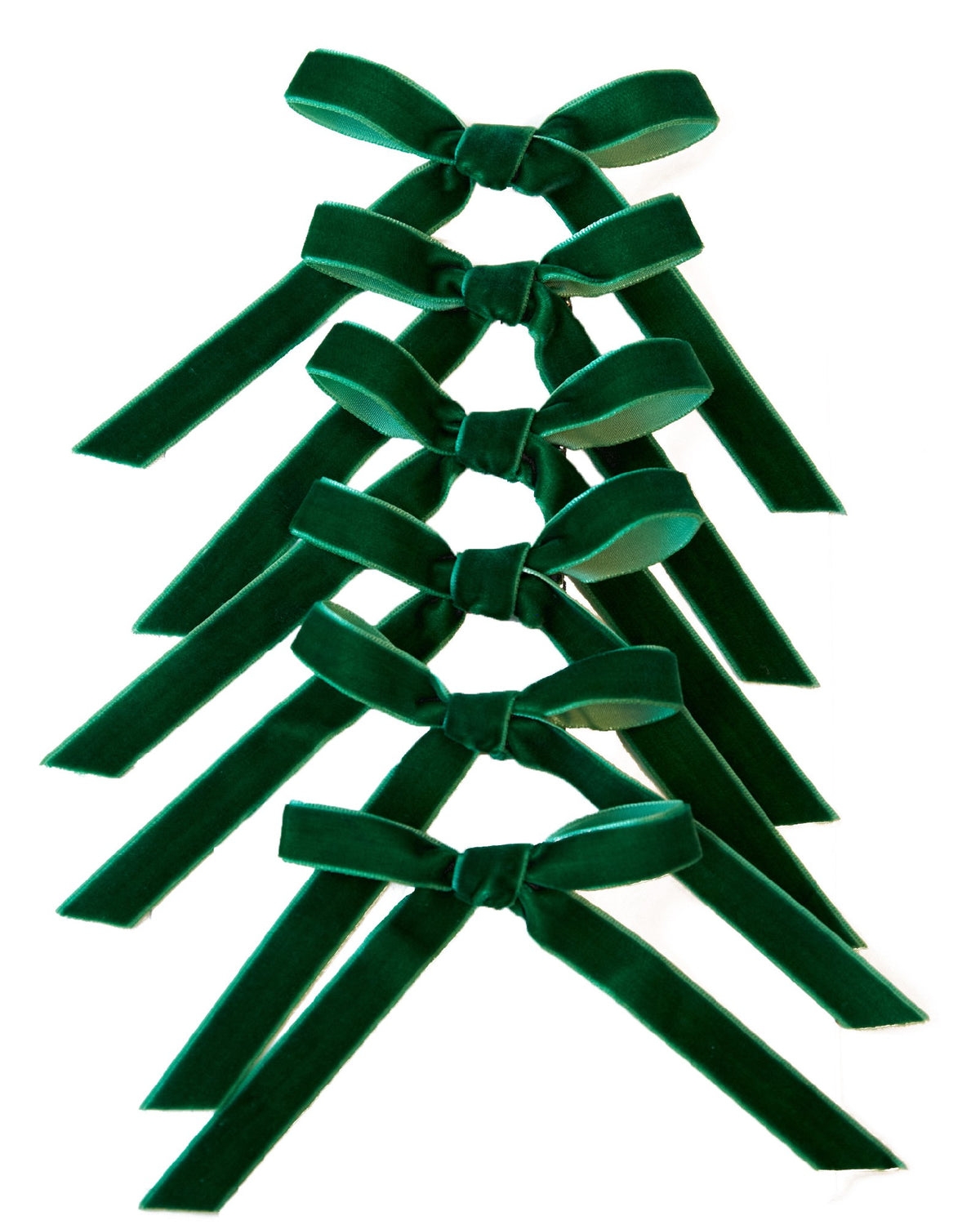 Christmas Ribbon Bows Green Set Of 6