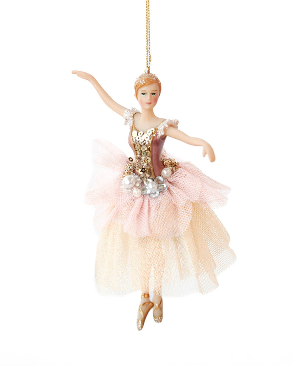 Ornament Christmas Ballerina Ivory/pink 15cm