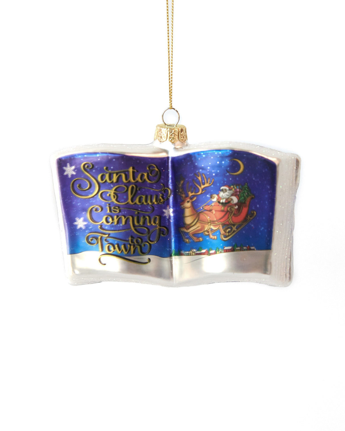 Ornament Christmas Book Santa Is Coming 12cm