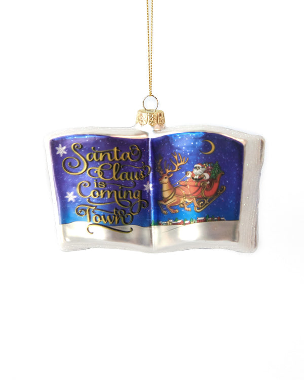Ornament Christmas Book Santa Is Coming 12cm