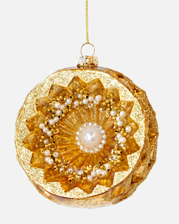 Christmas Half Ball Ornament Gold 12cm