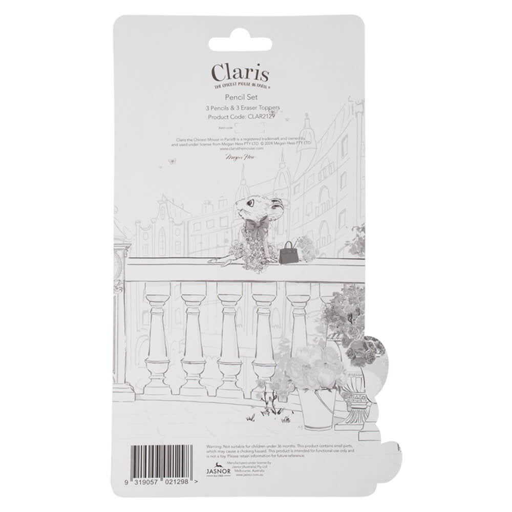 CLARIS PENCIL SET WITH ERASER TOPPERS